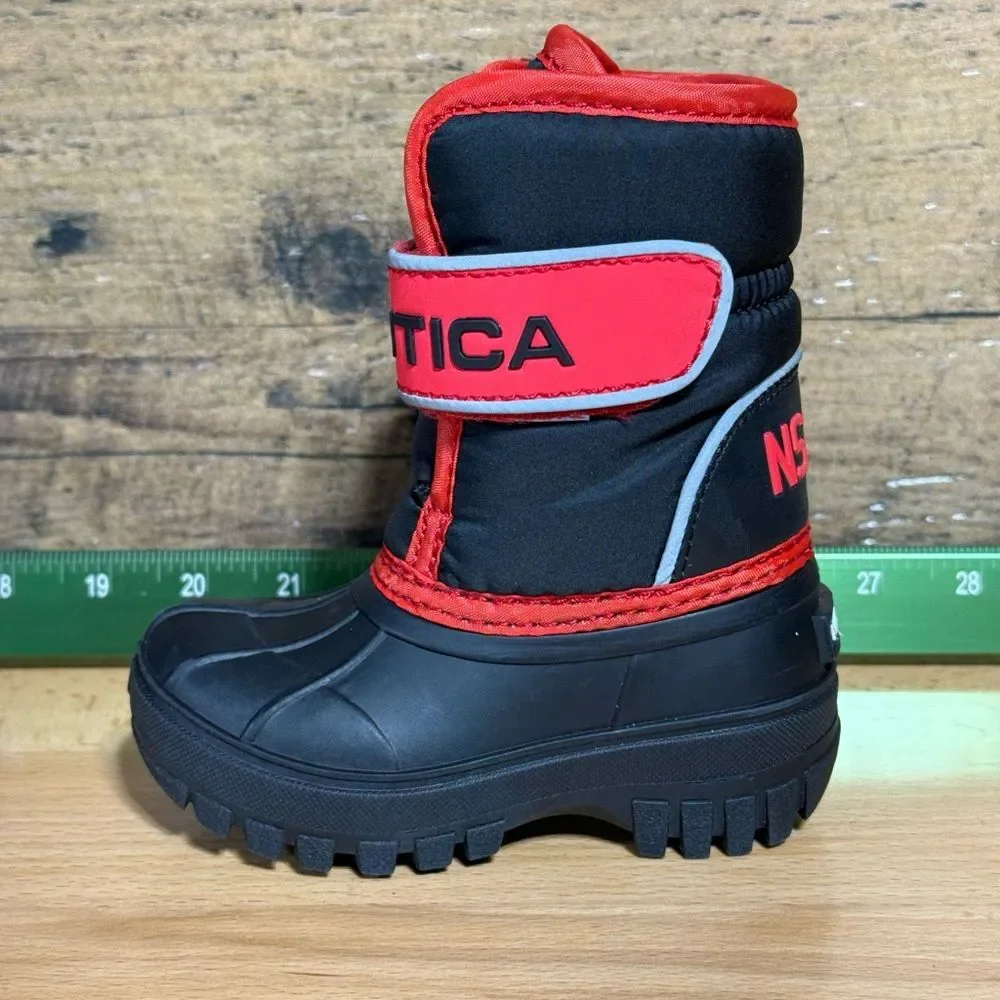 Nautica Kids Black and Red Snow Boots
